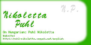 nikoletta puhl business card